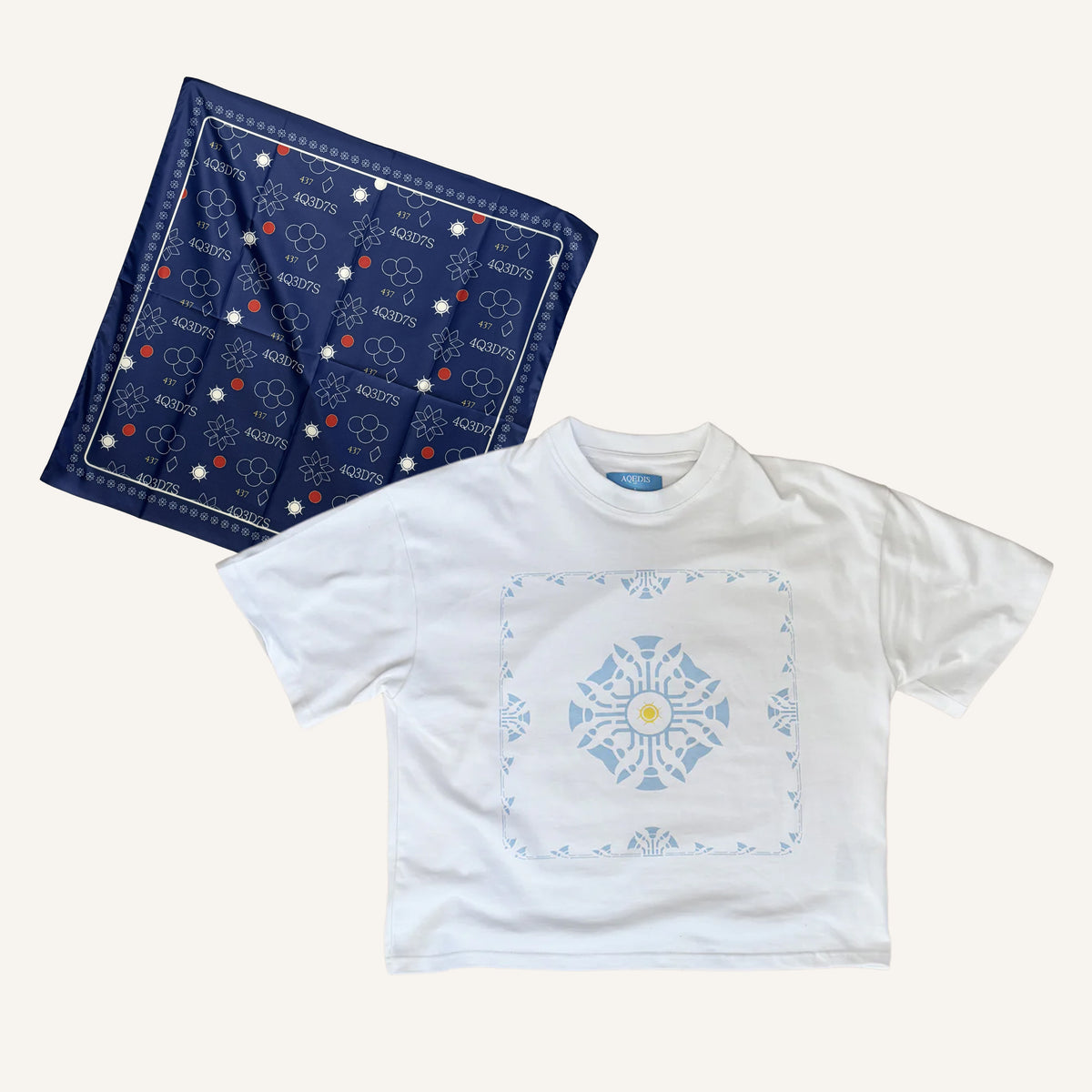 T-Shirt & Tuch Set Monogramm