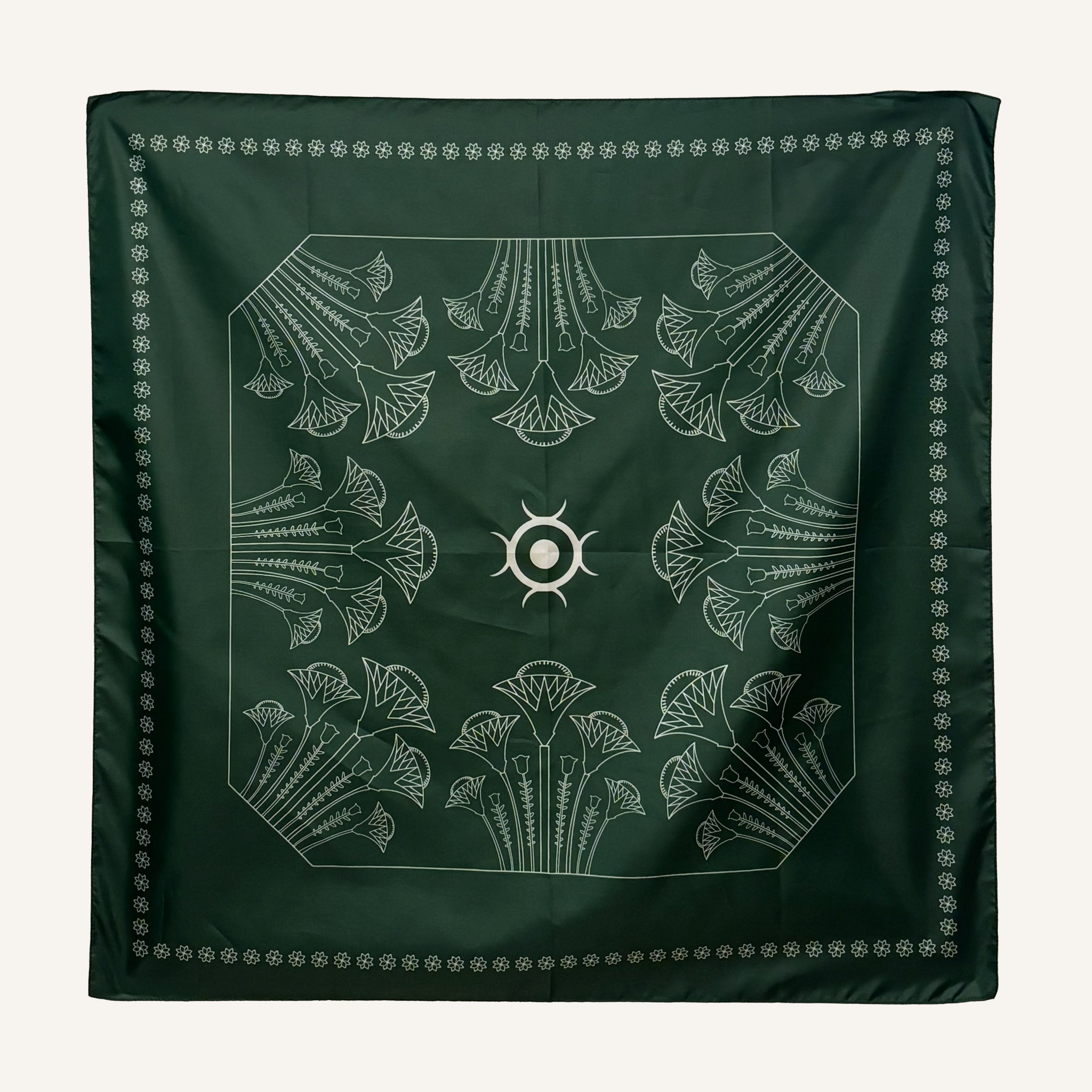 Lotus Bloom Satin Scarf